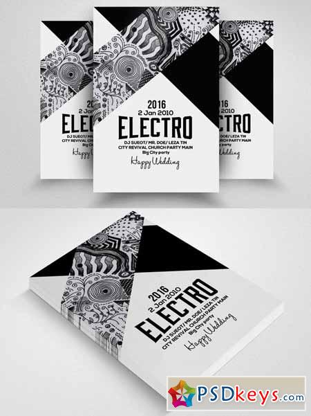 Electro Party Flyer Template 608134