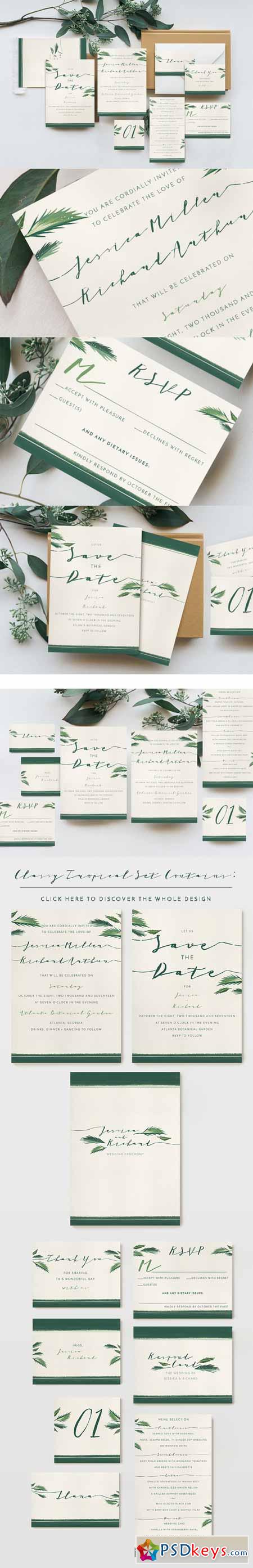 Classy Tropical Wedding Invitation 614599