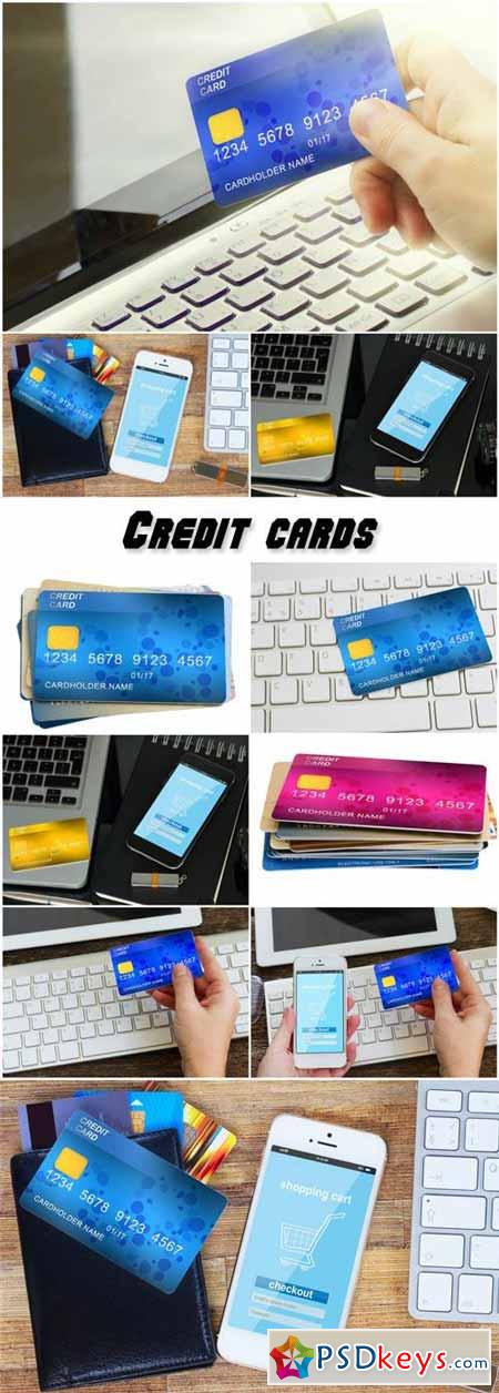 Credit cards, business collage