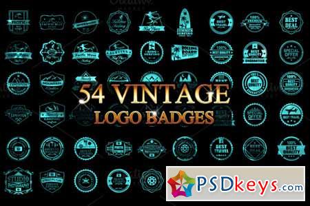 54 Vintage Logo Badges 626150