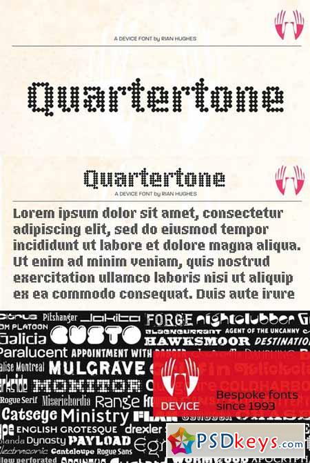 Quartertone Font $39