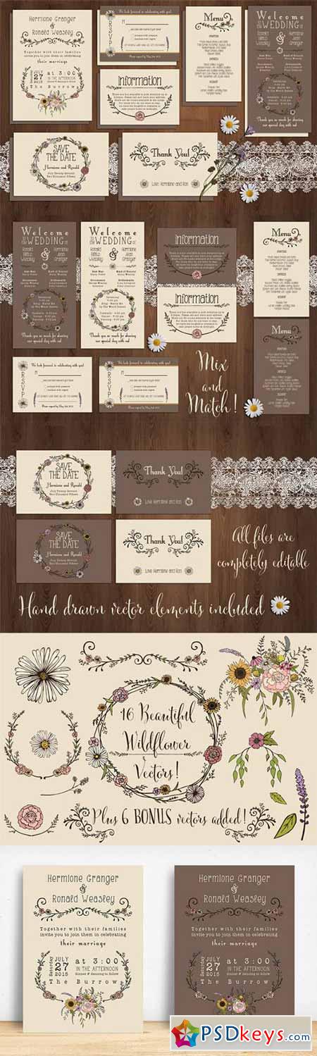 Wildflower Wedding Invitation Suite 219148