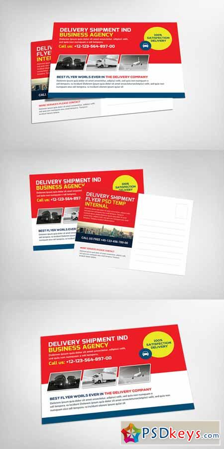 Delivery Shipment Postcard Template 615050
