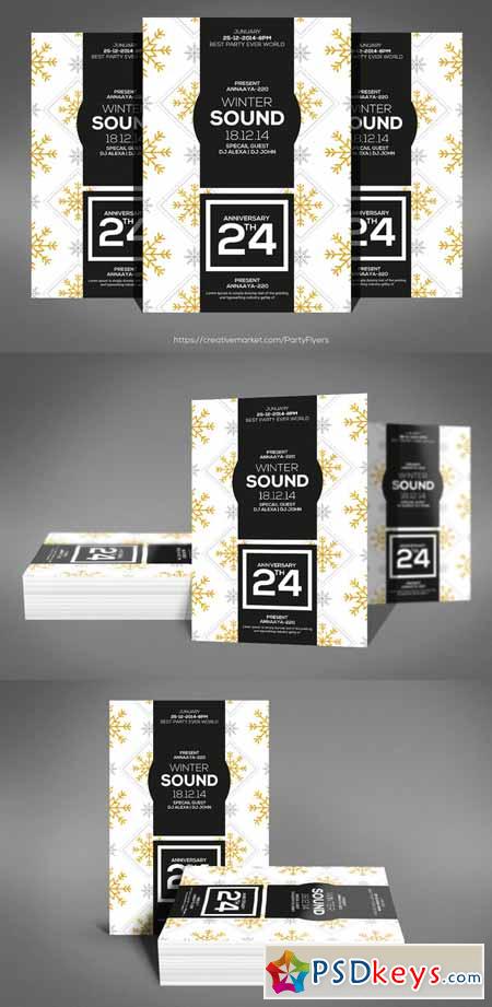 Winter Sound Party Flyer Template 609145