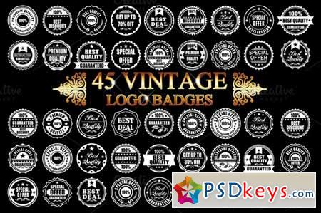 45 Vintage Logo Badges 628241