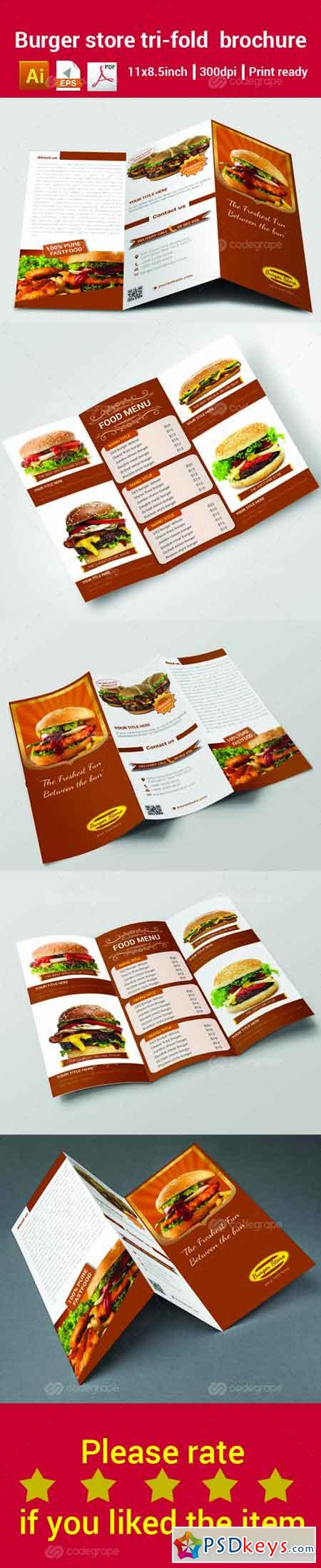 Burger Store Tri-Fold Brochure 6298