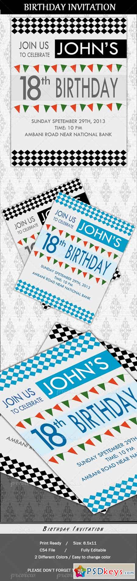 Birthday Party Invitation Cards 2217
