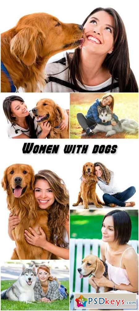 Women with dogs, favorite pets