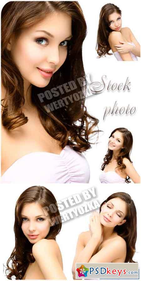 Charming young woman with long hair