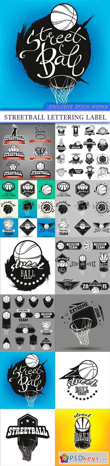 Streetball lettering label 12X EPS