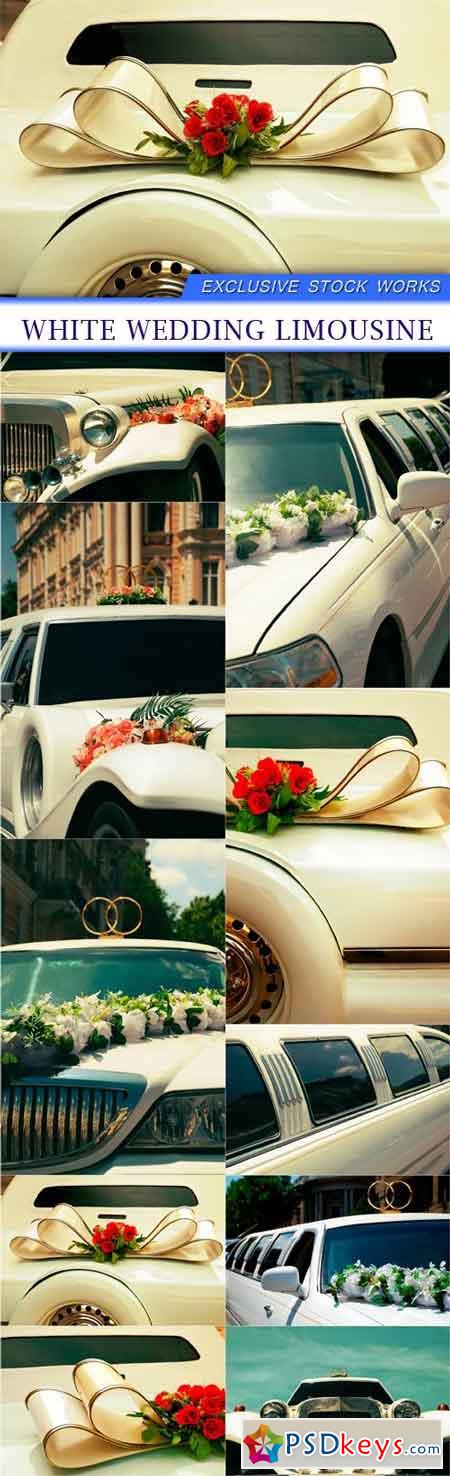 White wedding limousine 10X JPEG