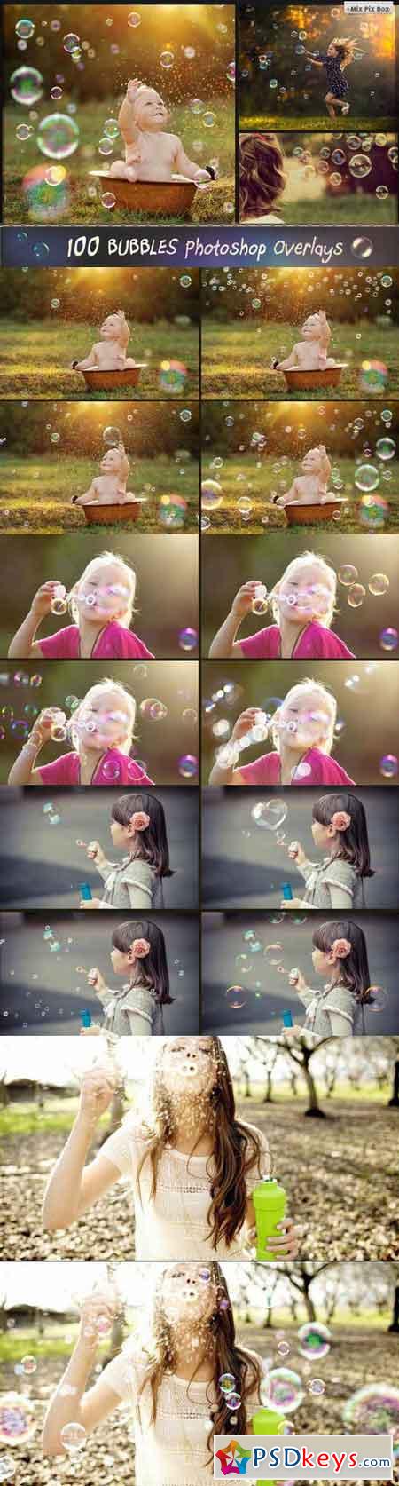 100 Bubbles Photoshop Overlays 617088