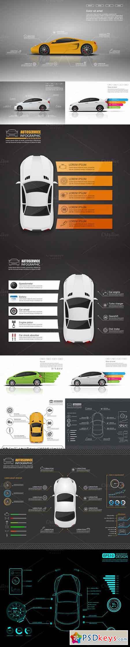 Set of Car infographics design 614920