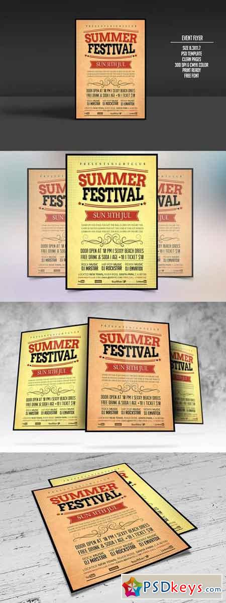 Vintage Summer Festival Flyer 271563