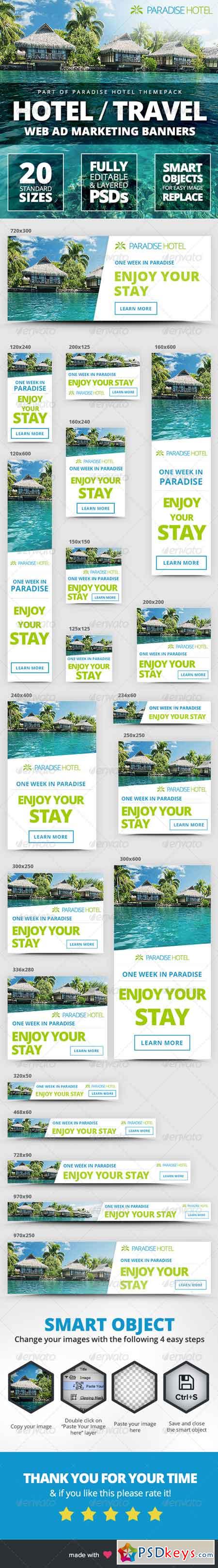 Hotel - Travel Web Ad Marketing Banners 8315608