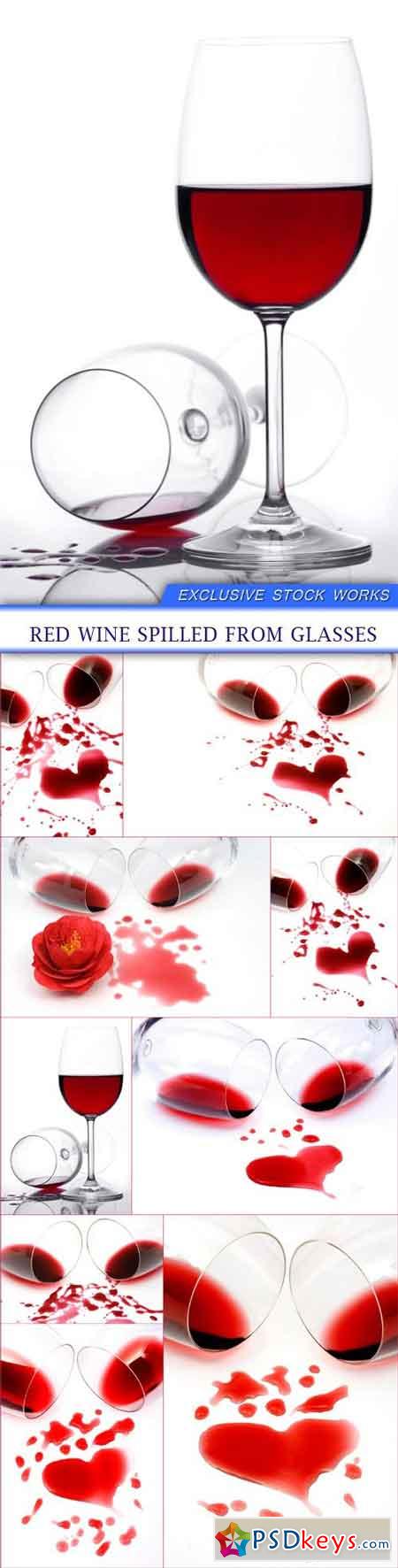 Red wine spilled from glasses 9X JPEG