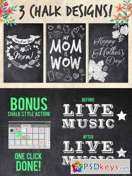 3 Chalk Mother's Day Cards 247359