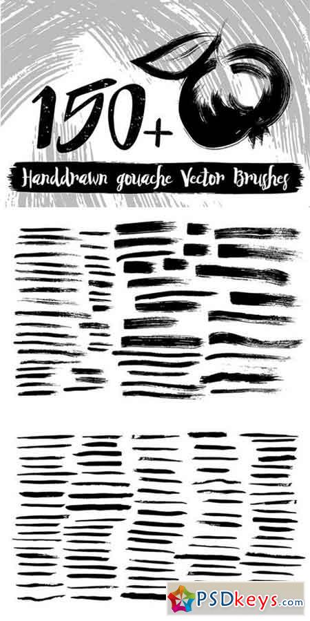 Handdrawn gouache Vector Brushes 653119