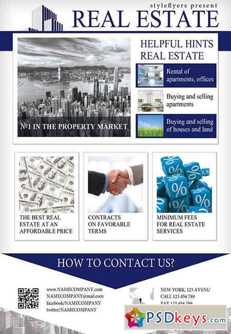 Real Estate PSD Flyer Template + Facebook Cover
