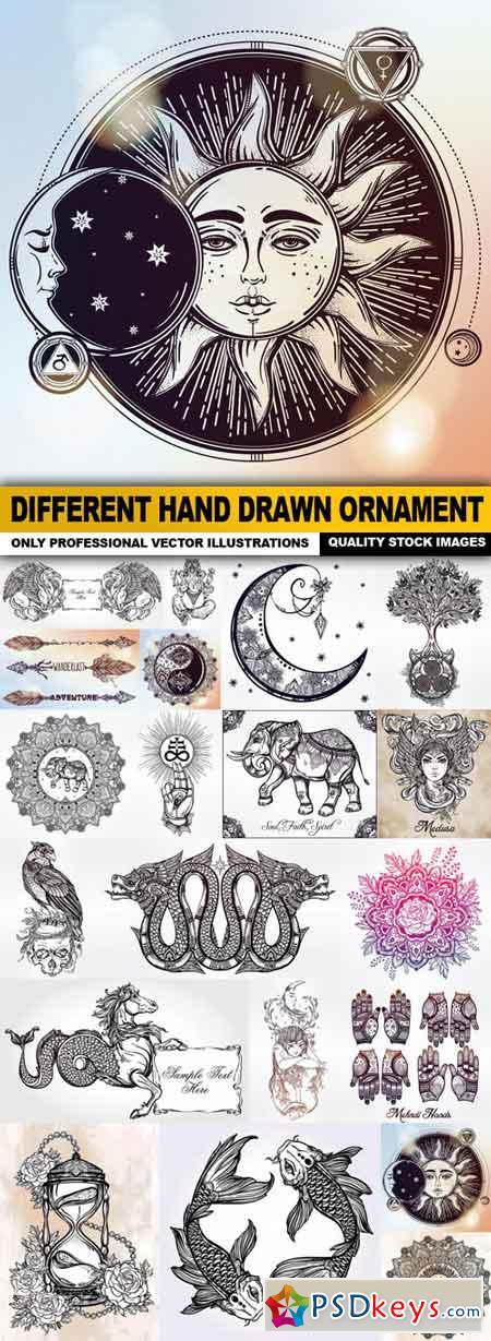 Different Hand Drawn Ornament - 20 Vector