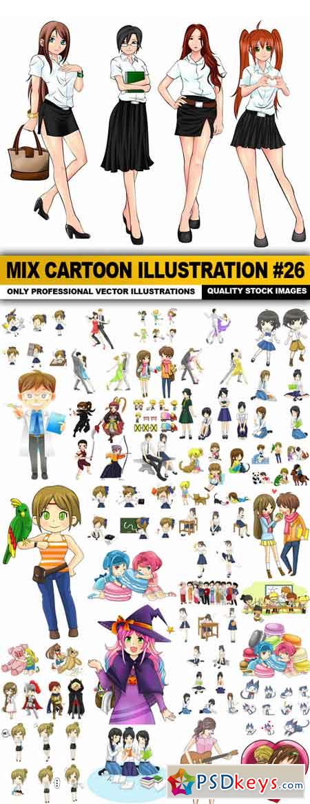 Mix cartoon Illustration #26 - 40 Vector