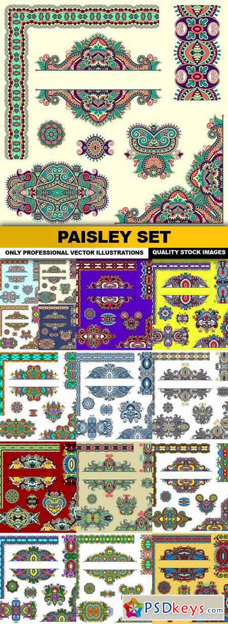 Paisley Set - 15 Vector