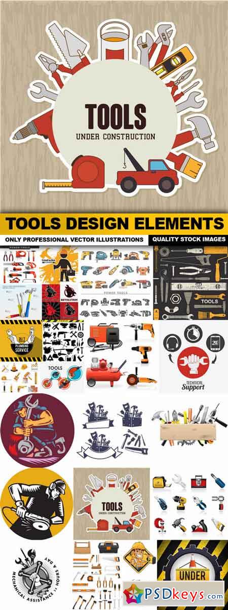 Tools Design Elements - 25 Vector