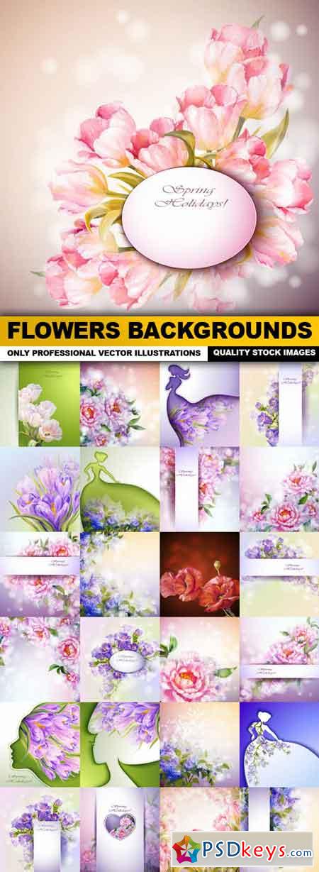 Flowers Backgrounds - 25 Vector