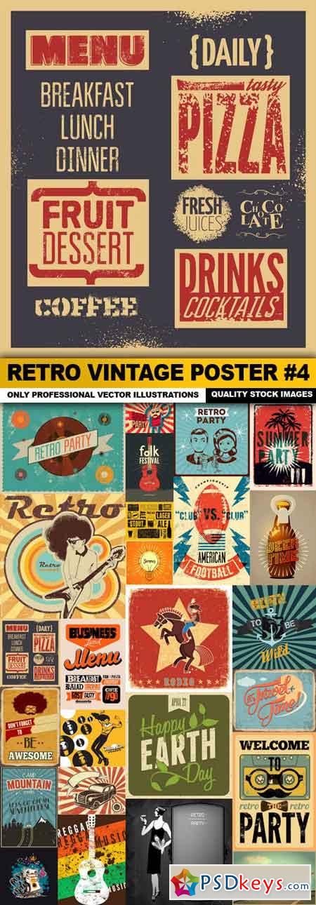 Retro Vintage Poster #4 - 25 Vector