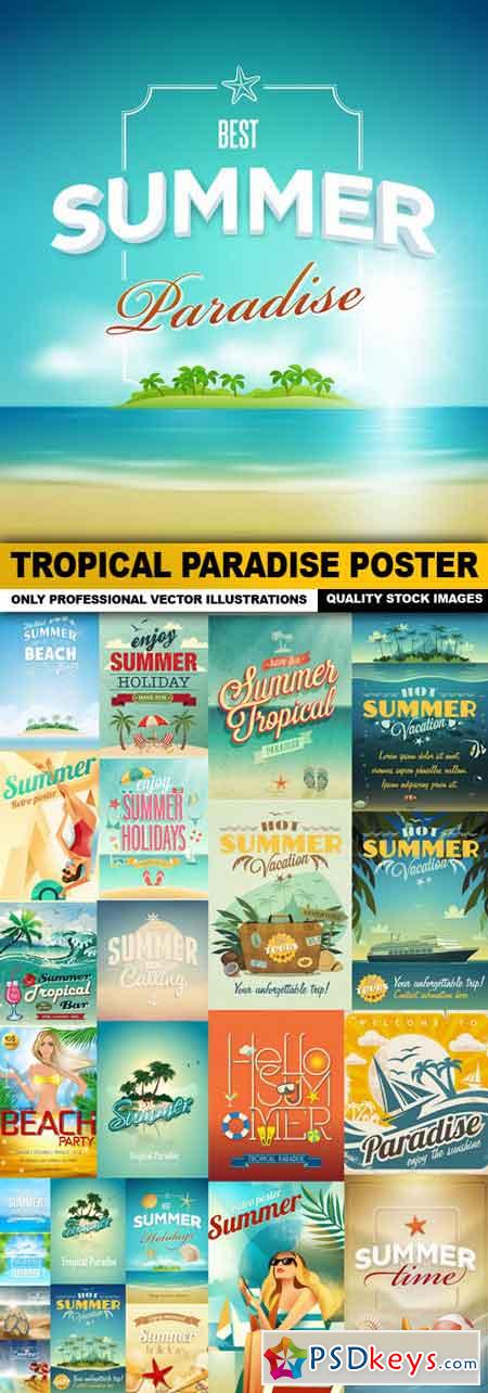 Tropical Paradise Poster - 25 Vector