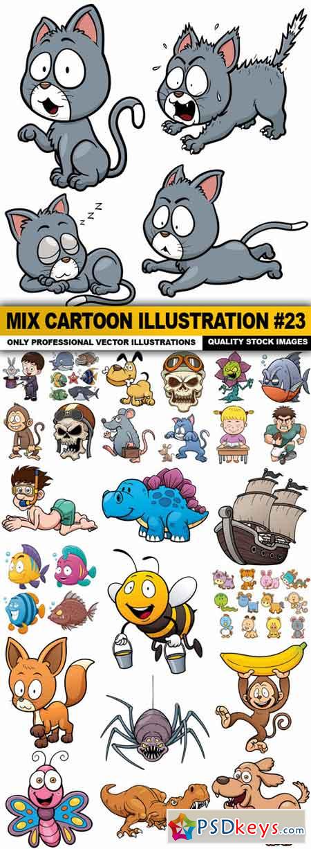 Mix cartoon Illustration #23 - 25 Vector