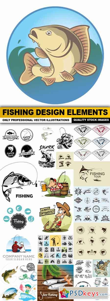 Fishing Design Elements #2 - 25 Vector