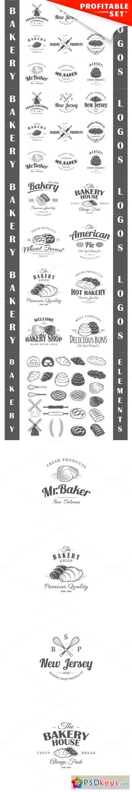 17 Bakery logos templates 622401