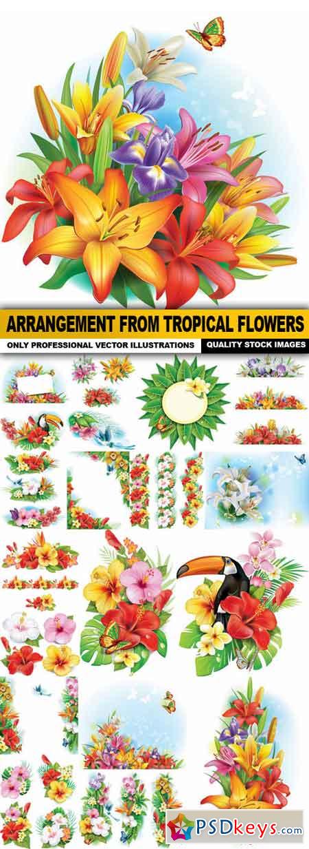 Arrangement From Tropical Flowers - 20 Vector