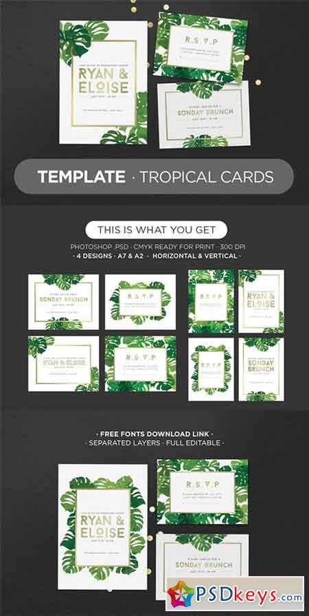 Template Tropical Cards 309553