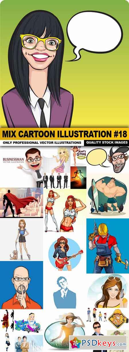 Mix cartoon Illustration #18 - 25 Vector