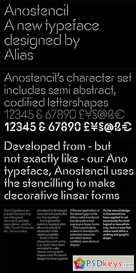 AnoStencil Font Family $145