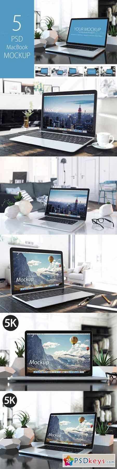 5 PSD Mockup Apple MacBook 661188