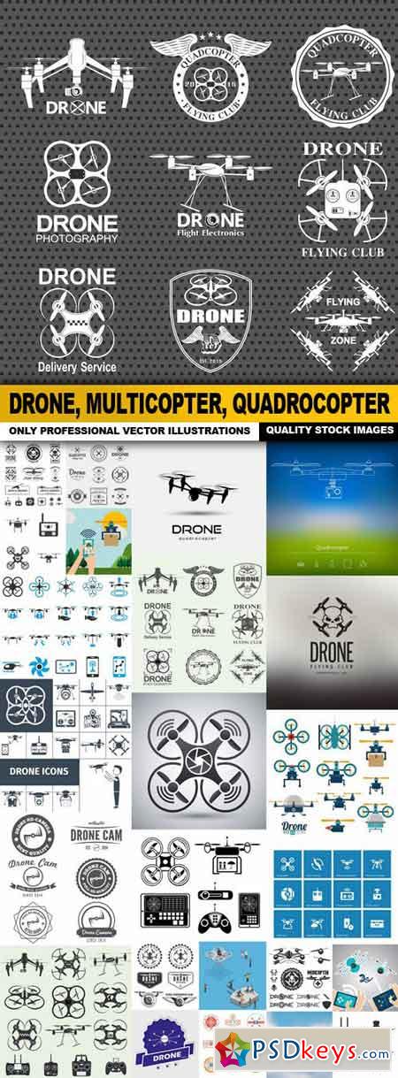 Drone, Multicopter, Quadrocopter - 25 Vector