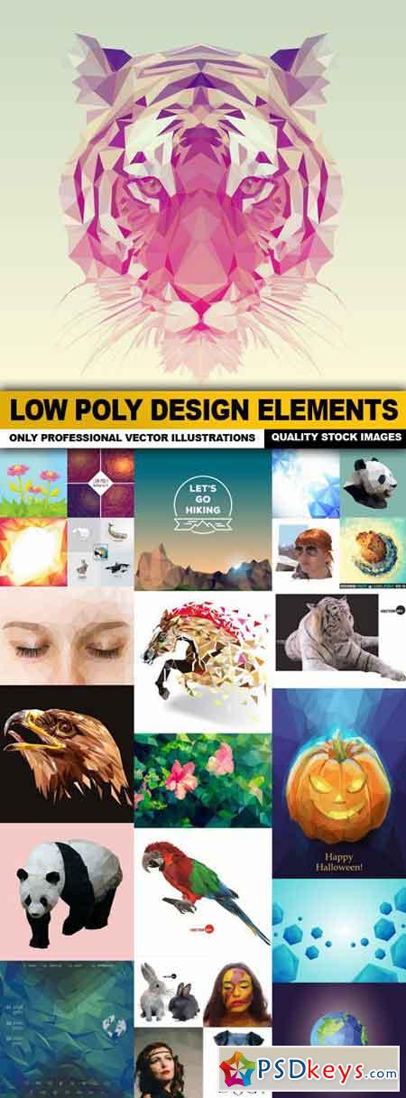 Low Poly Design Elements - 25 Vector