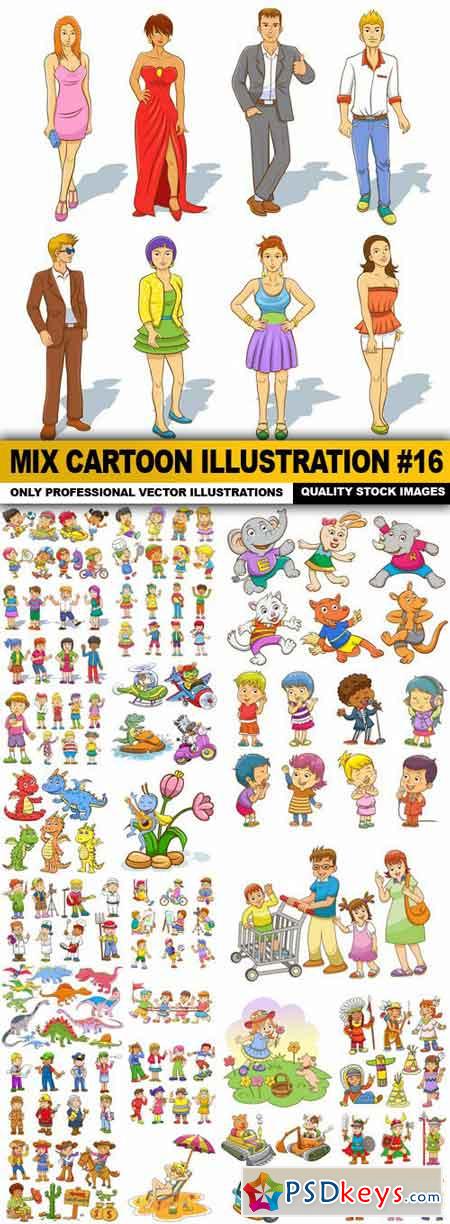 Mix cartoon Illustration #16 - 25 Vector