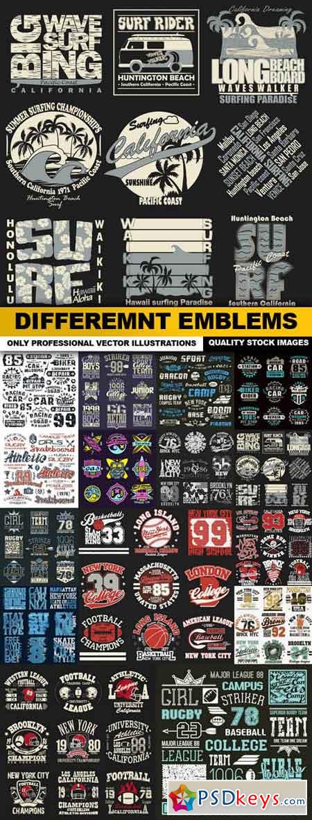 Differemnt Emblems - 15 Vector » Free Download Photoshop Vector Stock ...
