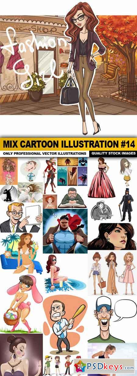Mix cartoon Illustration #14 - 25 Vector