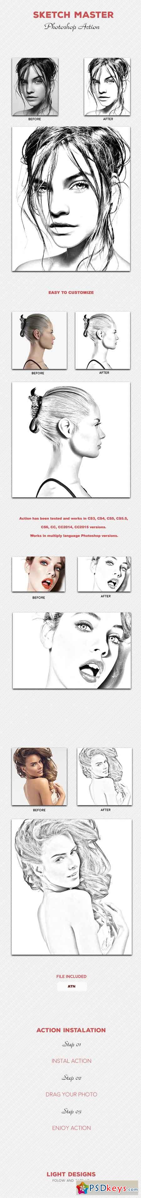 Sketch Master - Photoshop Action #03 15970140 » Free Download Photoshop