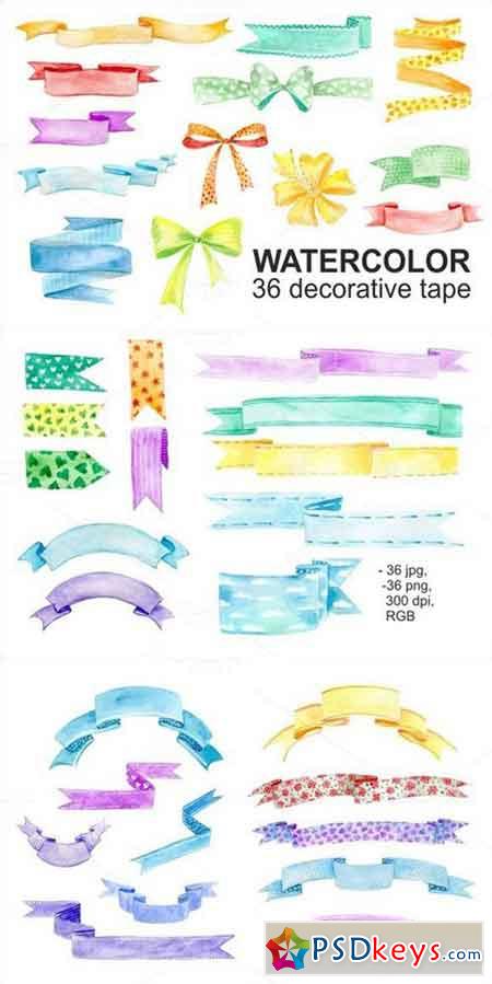 watercolor decorative tape 674664