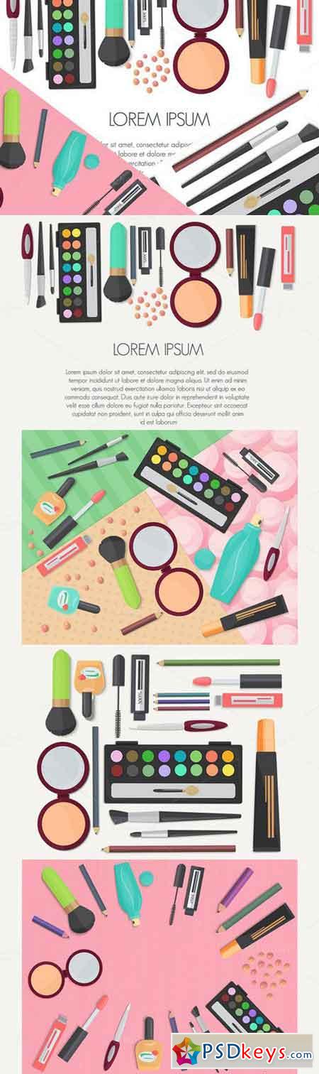 Colorful cosmetics concepts Pack set 676227