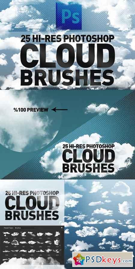 25 Hi-Res Cloud Brushes 671144