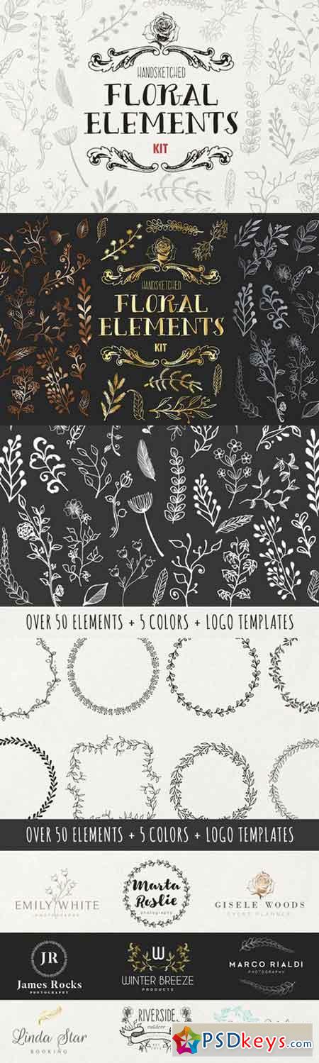 Handsketched Floral Elements Kit 670723