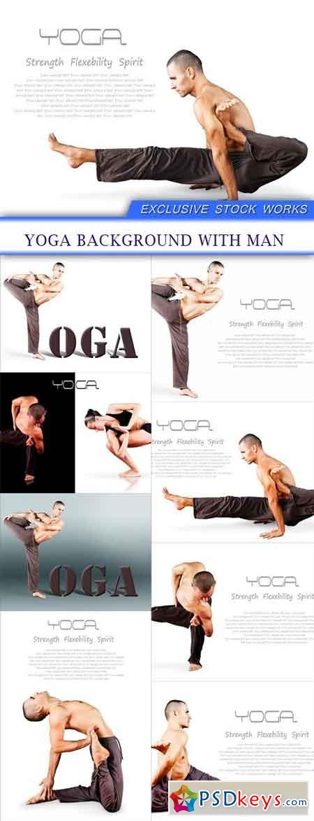 Yoga background with man 8X JPEG