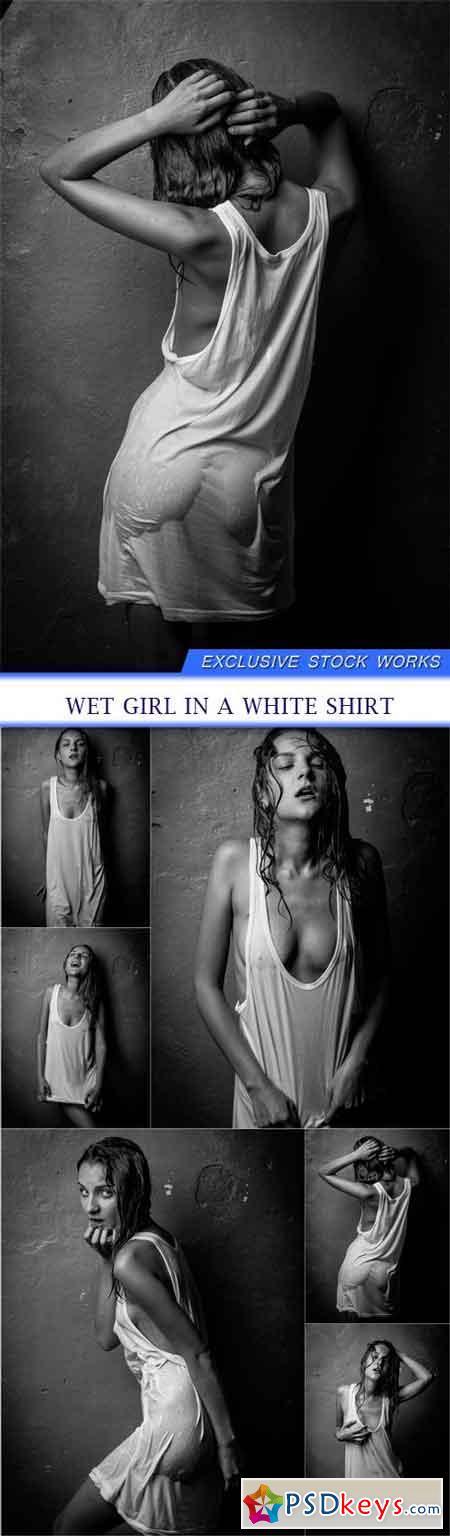 Wet girl in a white shirt 6X JPEG